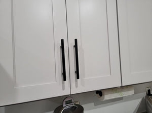 35pcs Cabinet Pulls Matte Black Stainless Steel Kitchen Cupboard Cabinet Handles (7.38"L, 5"Center)