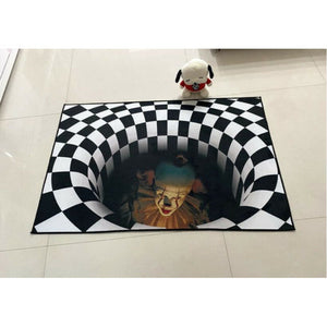 3D Printed Round Vortex Illusion Living Room Rug Carpet Floor Door Mat Anti-slip