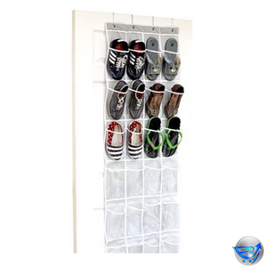 24 Pockets - Crystal Clear Over The Door Hanging Shoe Organizer
