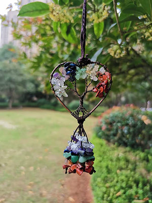 Healing Crystal Tree of Life Chakras Stones Meditation Decoration Car Hanging Accessories ✅BEST ...