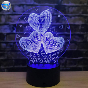 3D I Love You Illusion lamp 7 Colors Changing Nightlight