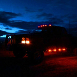 20Pcs - 3/4" 12V Marker Lights LED Truck Trailer Round Side Bullet Light Amber & Red