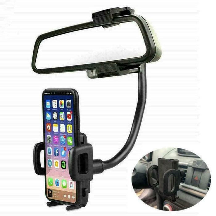 Universal 360° Car Rearview Mirror Mount Stand Holder Cradle For Cell Phone GPS
