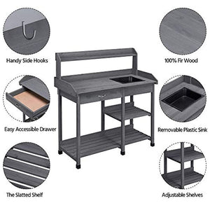 ⚡️NEW 📣 Outdoor Potting Bench Table Potters Benches Garden #13170 🌷