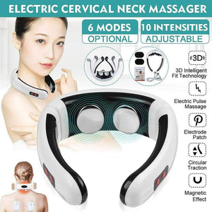 Electric cervical pulse neck massager muscle relax massage magnetic therapy us