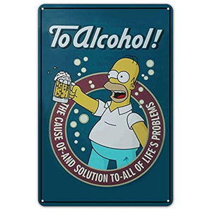 Simpsons Vintage Metal Tin Homer Poster Retro Duff Sign Home Decor 8 x 12 Inches