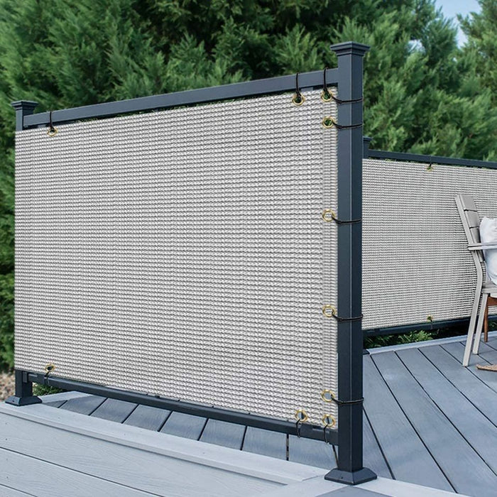 3' x 15' Grey Privacy Deck Fence Screen Outdoor Protection Fencing Net Porch Patio