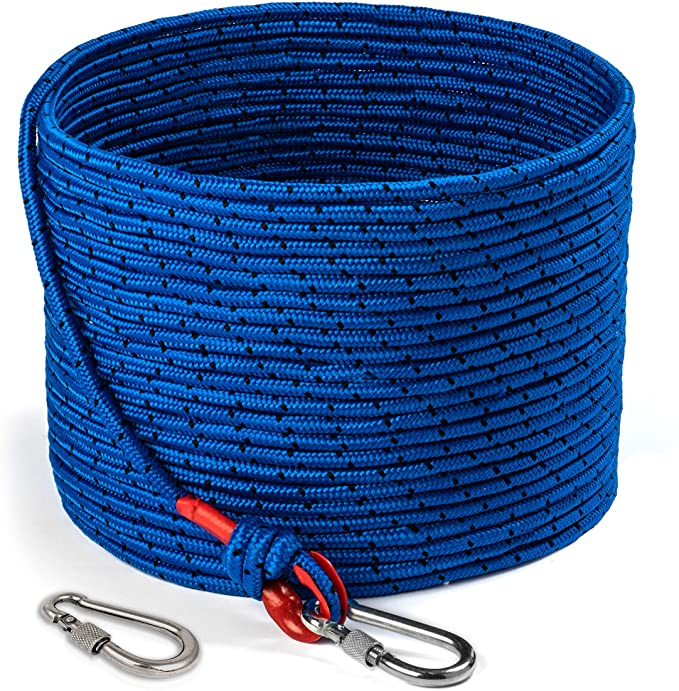 Strong Magnet Fishing Rope Carabiner, Camping Rope - Heavy Duty 1200 lb Strength All Purp...