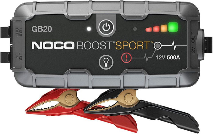 NOCO Boost Sport GB20 500 Amp 12-Volt UltraSafe Lithium Jump Starter Box, Car Battery Booster Pack, Portable Power Bank Charger, and Jumper Cables For