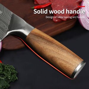 SALE!!!🎁 Asian Chef Damascus Pattern Stainless Steel Kitchen Meat Chopping Knife