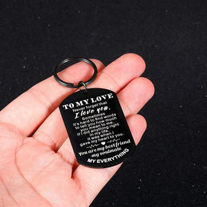 To My Love Keychain Gifts Valentines Day Christmas Gift for Husband Wife Men Women Anniversary