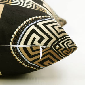 Set of 2 Greek-Key Throw Pillow Covers Pillowcases 18 x 18 inch, Black