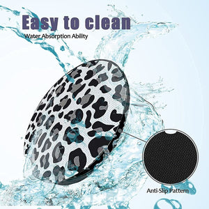 Car Coasters for Drinks Absorbent Cute Car Cup Holders -Snow Cheetah Print [Set of 2]