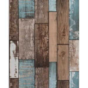 Rustic Distressed Wood Plank Wallpaper Contact Paper Self Adhesive Removable 118''x18''