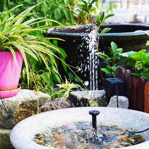 Bird Bath Fountain Solar Power Water Pump Floating Outdoor Pond Garden Pool