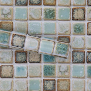 Mosaic Greens Self-Adhesive Thick Removable Peel and Stick Wallpaper Bathroom Kitchen Countertop