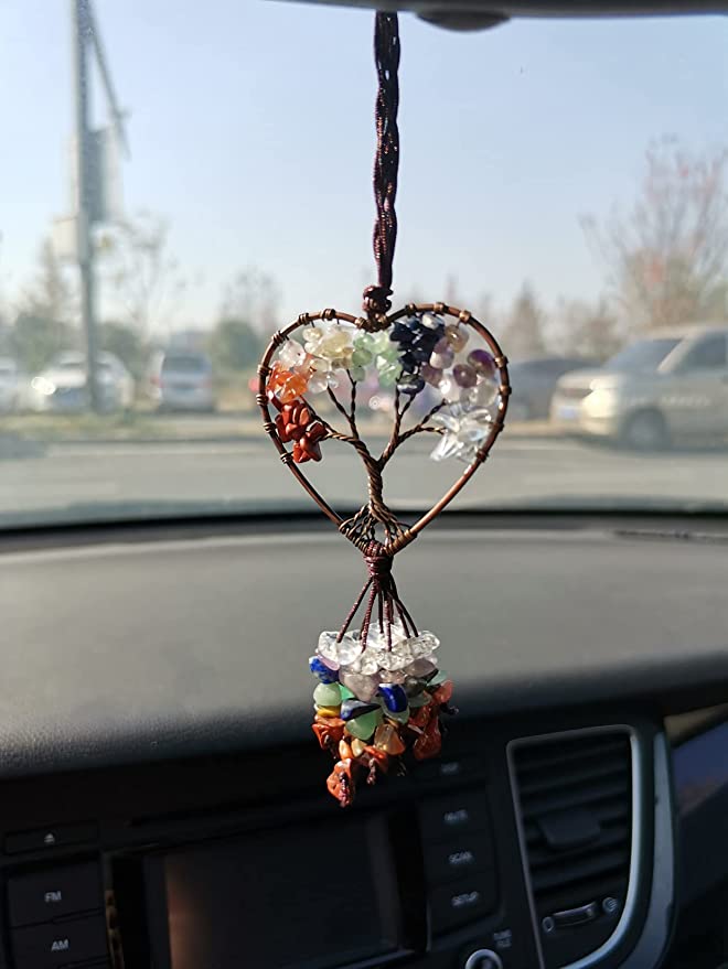 Healing Crystal Tree of Life Chakras Stones Meditation Decoration Car Hanging Accessories ✅BEST ...
