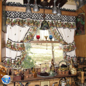 Home Furnishings Mason Jars Kitchen Curtain Cottage Set
