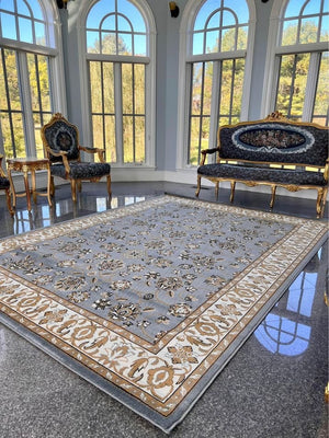 New Persian Area Rug Gray 5’x8’ Rugs for Living Room / Dining Room Size Carpet