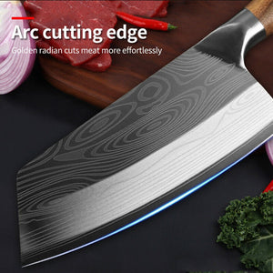 SALE!!!🎁 Asian Chef Damascus Pattern Stainless Steel Kitchen Meat Chopping Knife