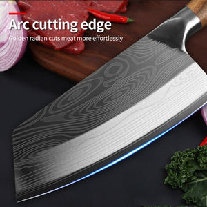 SALE!!!🎁 Asian Chef Damascus Pattern Stainless Steel Kitchen Meat Chopping Knife