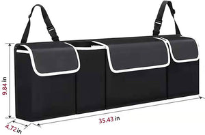 Car Trunk Organizer, Backseat Hanging Storage Bag, Foldable Tidy Trunk Organizer Large