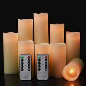 🕎 Flameless Candles Battery Operated Candles 4" 5" 6" 7" 8" 9" Set of 9 Ivory Real Wax