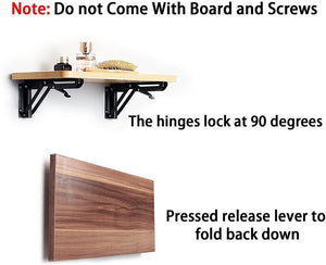 💯NEW BRAND💯2 Pcs Sturdy Folding Shelf Brackets - Heavy Duty Metal Triangle Table Bench 10 Inch 132lb