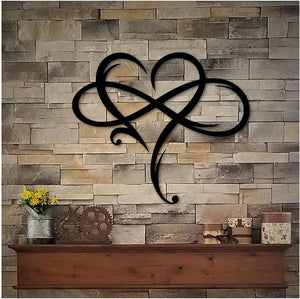 Unique Infinity Heart Wall Decor Love Sign Plaque Steel Art (11.4x13.7inch)