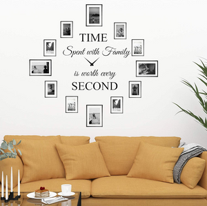 World of Wall Decal Time Spent with Family is Worth Every Second Wall Decal Decor Clock Family - NEW!!
