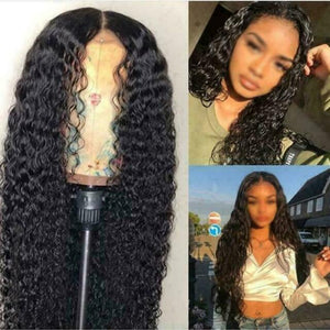 AA Human Hair Lace Front Wig Womens Brazilian Human Long Curly Wavy Hair Wigs