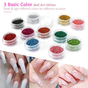 42 in 1 Acrylic Nail Kit, Nail Art Set Acrylic Powder Liquid Brush Glitter File French Tips Nail Art