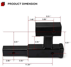Truck Dual Receiver Extender Trailer Towing Hitch Extension Bicycle Extender (GTW- 4000 lb.)