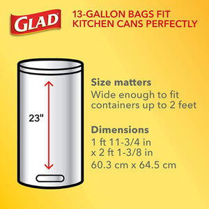 ��Glad ForceFlex Tall Kitchen Drawstring Trash Bags, 13 Gal, Fresh Clean Scent with Febreze, 110 Ct