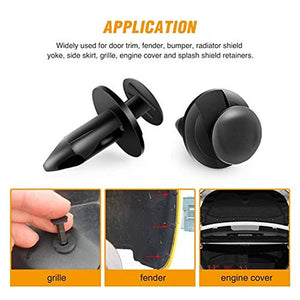 200 Pcs Push Bumper Fastener Rivet Clips, Universal Fender Plastic Retainer Clips