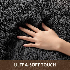Ultra Soft Black Fluffy Area Rugs for Living Room
