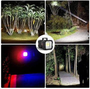 Rechargeable Flashlight,JODK Portable Handheld Spotlight Searchlight 10000mAh 1200LM with 3+4 LED