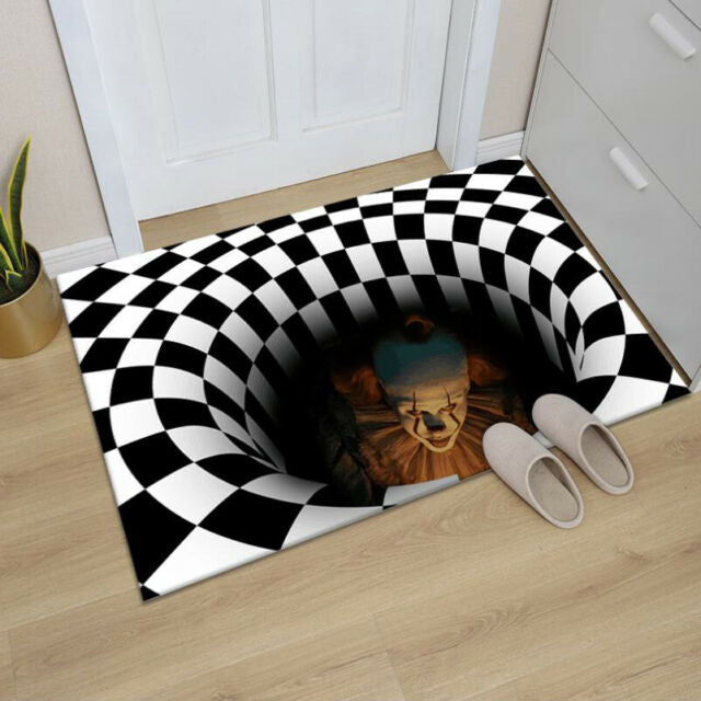 3D Printed Round Vortex Illusion Living Room Rug Carpet Floor Door Mat Anti-slip
