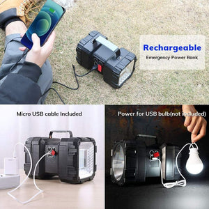 Rechargeable Flashlight,JODK Portable Handheld Spotlight Searchlight 10000mAh 1200LM with 3+4 LED