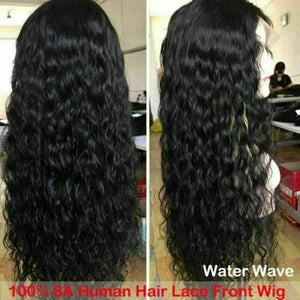 AA Human Hair Lace Front Wig Womens Brazilian Human Long Curly Wavy Hair Wigs