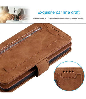 Zipper Leather Wallet Case For iPhone 13 12 11 Pro Max XS XR 678 Plus Flip Cover