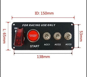 Ignition Switch Panel For Racing Car with Engine Start Push Button LED Toggle 12V BRAND NEW!
