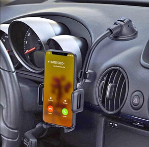 360 Car Phone Mount Holder with Long Neck Anti Shake Cradle