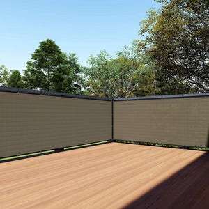 3' x 15' Brown Privacy Deck Fence Screen for Balcony Verandah Porch Patio Pool Backyard Rails