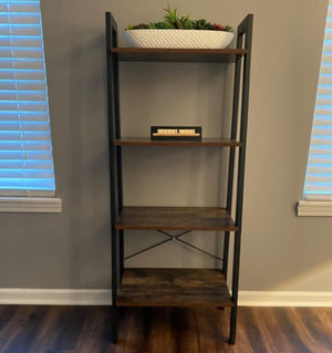 4-Shelves Rustic Ladder Shelf Storage Rack Plant Flower Stand