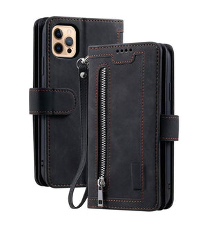 Zipper Leather Wallet Case For iPhone 13 12 11 Pro Max XS XR 678 Plus Flip Cover