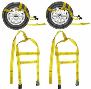 Tire Basket Straps Car and Truck Hauler fit 14-20" Tow Dolly Tire Wheel 2 pack