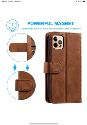 Zipper Leather Wallet Case For iPhone 13 12 11 Pro Max XS XR 678 Plus Flip Cover