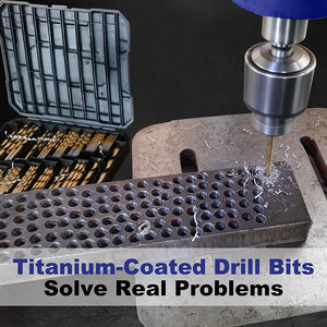 99pcs Titanium Twist Drill Bit Set, 135 Deg Tip High Speed Steel, Size from 1/16 Inch up to 3/8 Inch NEW