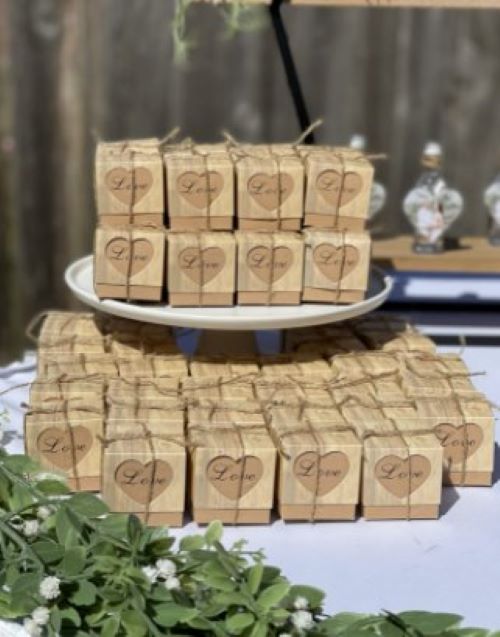 100 Pcs Wedding Favor Boxes with Burlap Jute Twine for Bridal Shower Wedding Party